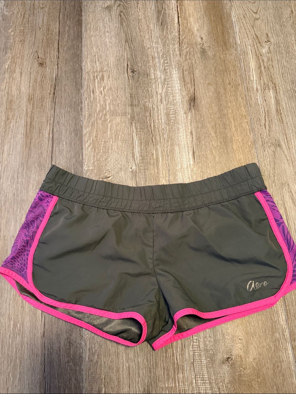Aero Black and Pink Athletic Shorts
